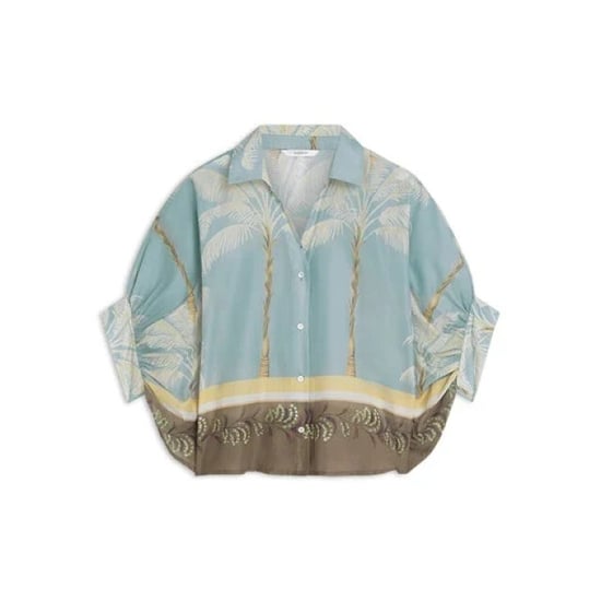 Summum 2s3496-12451 431 blouse palmtree print glacierblue - Image 2