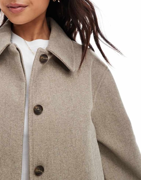ASOS DESIGN toppkragejacka i svamp - Image 2