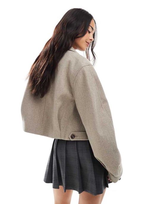 ASOS DESIGN toppkragejacka i svamp - Image 4