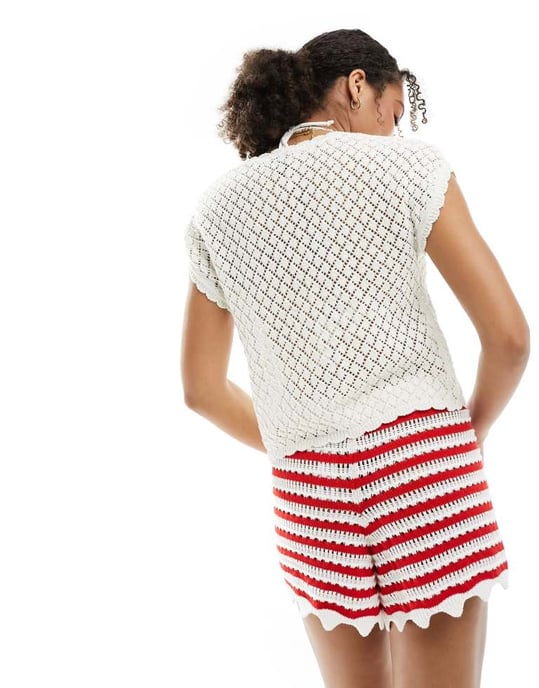 Lindex Cecilia virkad cardigan i beige - Image 3