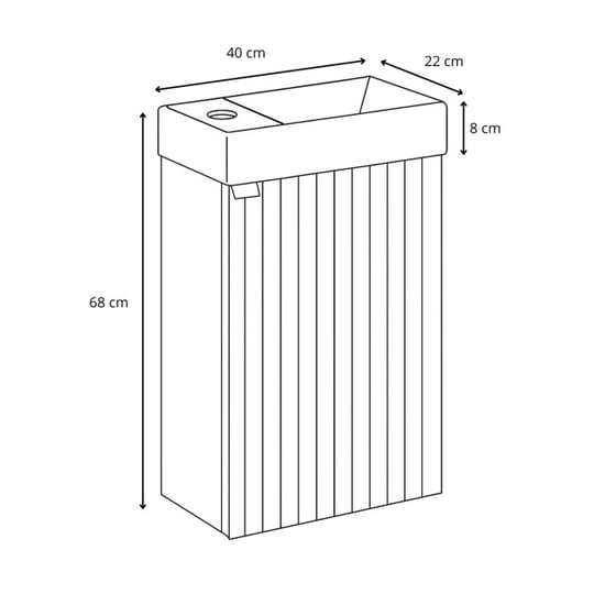 Badplaats Toiletmeubel bosco 40 x 22 cm – – fonteinmeubel met wastafel - Image 6
