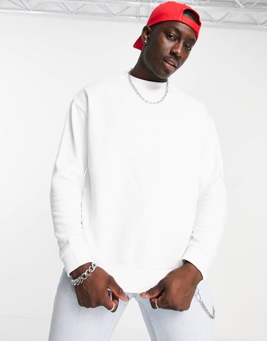 ASOS DESIGN oversized sweatshirt in white - Image 1