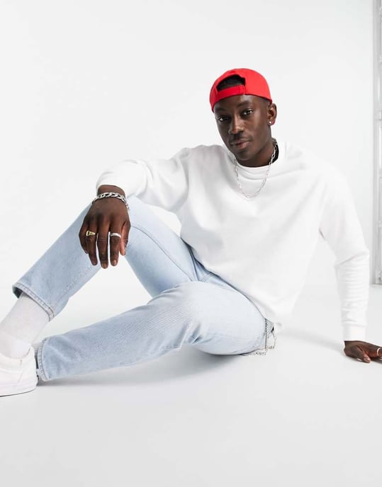 ASOS DESIGN oversized sweatshirt in white - Image 4