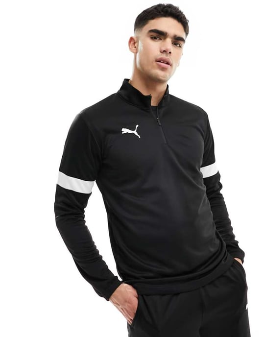 Puma Football Rise 1/4 zip sweatshirt in black - Image 1