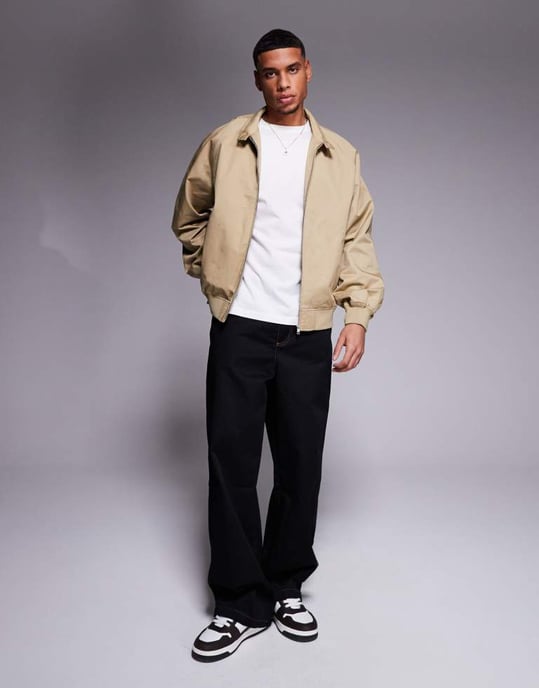 ASOS DESIGN Harrington-jacka i sten - NUDE - Image 2