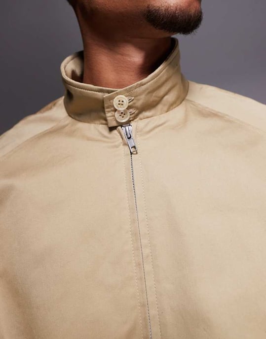 ASOS DESIGN Harrington-jacka i sten - NUDE - Image 3