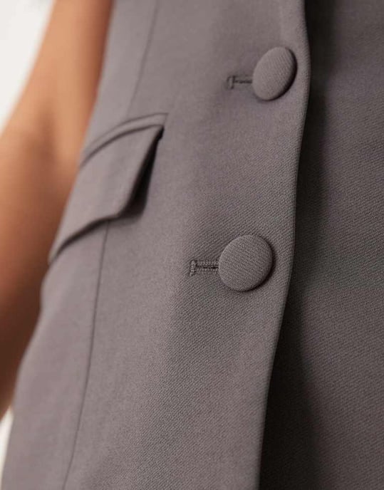 YAS skräddarsydd bandeau topp i åskgrå - Image 4
