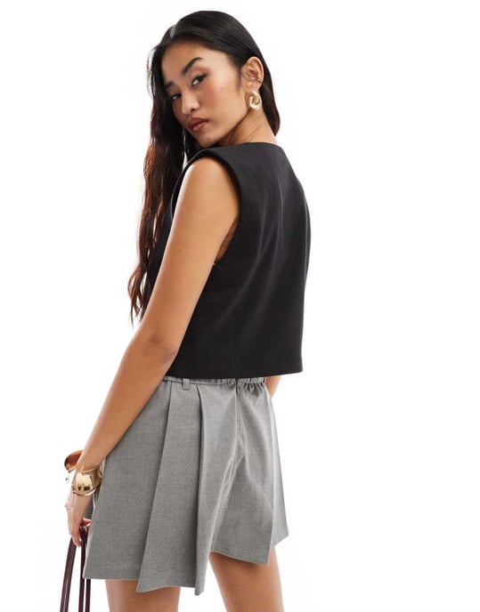 ASOS DESIGN kavaj med omslag framtill i svart - Image 4