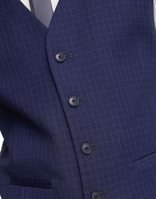 Ben Sherman waistcoat in navy check - Image 2