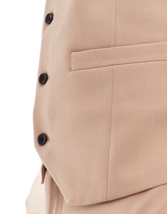 ASOS DESIGN super slim kostymväst i mörk sten - Image 2