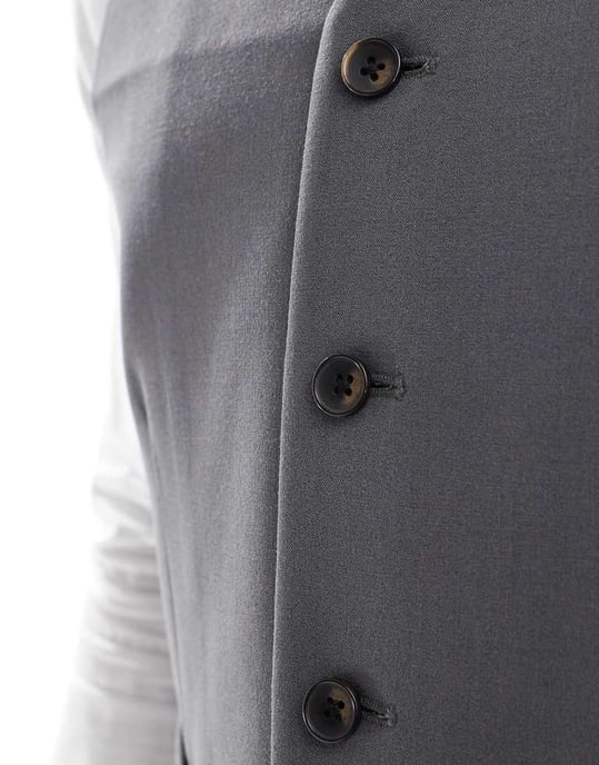 ASOS DESIGN supersmal kostymväst i grått - Image 3