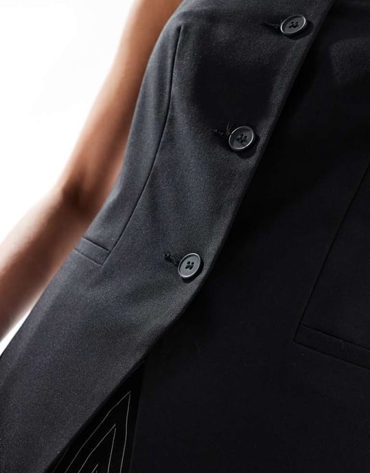 ASOS DESIGN Lång höghalst väst i svart - Image 2