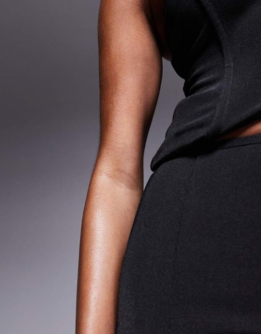 ASOS DESIGN co-ord bandage straight leg trouser in black - Image 3