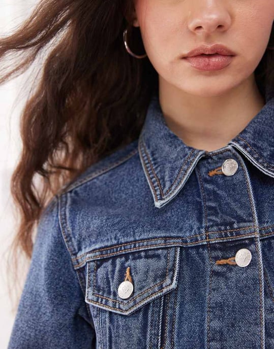 Miss Selfridge denim girlfriend jacket in indigo wash - Image 3