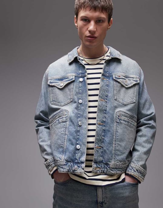 Tommy Jeans Isaac relaxed washed trucker denim jacket in medium wash - Image 2