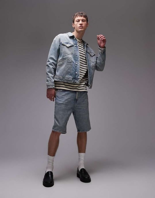 Tommy Jeans Isaac relaxed washed trucker denim jacket in medium wash - Image 3