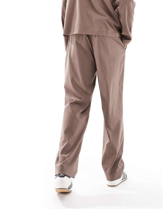 ASOS DESIGN smart co-ord straight fit trousers in light brown - Image 2