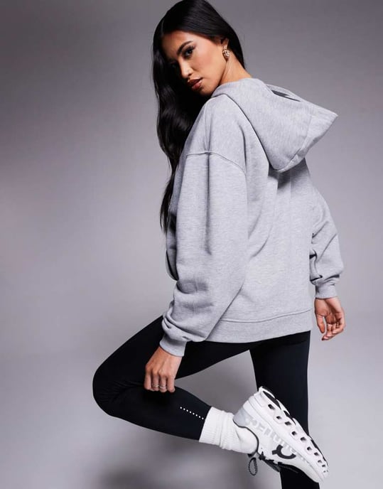 4505 quick dry heavyweight zip up training hoodie in grey marl - Image 4