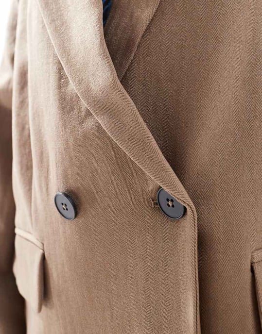 Vero Moda tailored herringbone co-ord blazer in mocha - Image 3