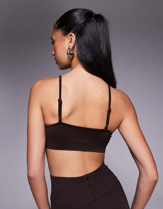 4505 wrap front seamless light support sports bra in ganache - Image 2