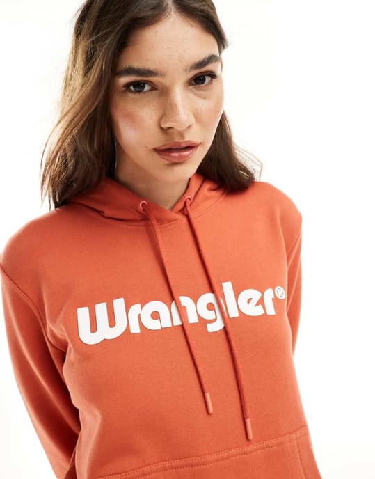 Wrangler logotröja med framsydd logga i bränd röd - Image 3