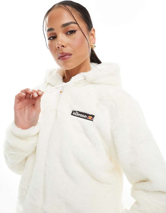 ellesse kaffepaket konstläder hoodie i cream - Image 4