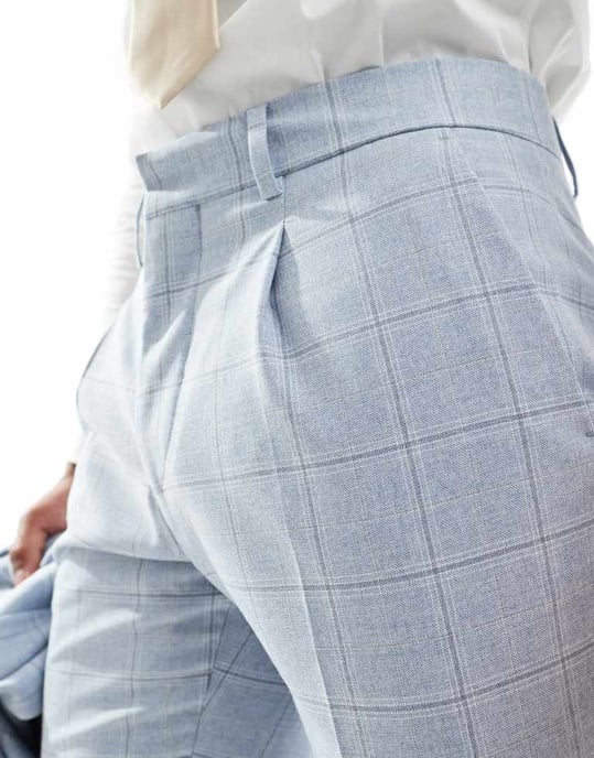 Shelby and Sons slim richmond suit trouser in light blue - Image 3