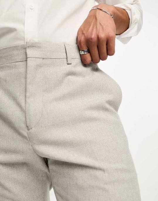 Shelby and Sons kenmal suit trousers in stone - Image 3