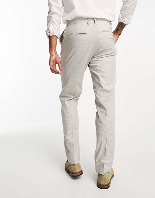 Shelby and Sons kenmal suit trousers in stone - Image 4