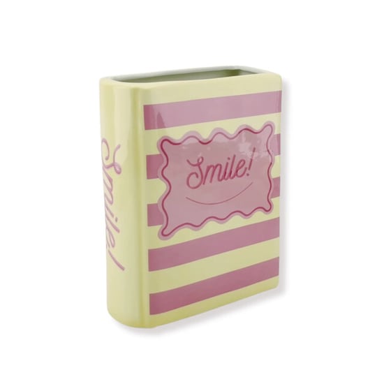 House Vitamin Flower vase book vase yellow/pink dolomite 16,5x7,5x21,5cm - Image 1