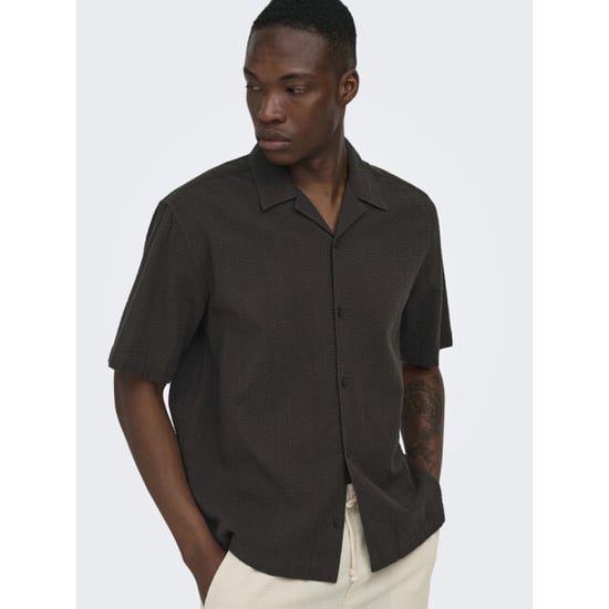 Only & Sons onscruz rlx seersucker resort ss sh 22038003 black coffee - Image 5
