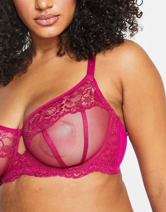 Dorina Curve Desiree spetsbh utan vaddering i fuchsiarosa - Image 4