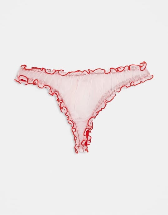 Monki 3-pack mesh stringtrosor i lila, grön och rosa multi - Image 3