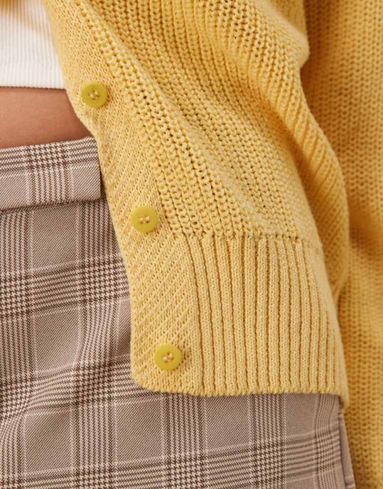 ASOS DESIGN knitted raglan cardigan in buttermilk yellow - Image 2