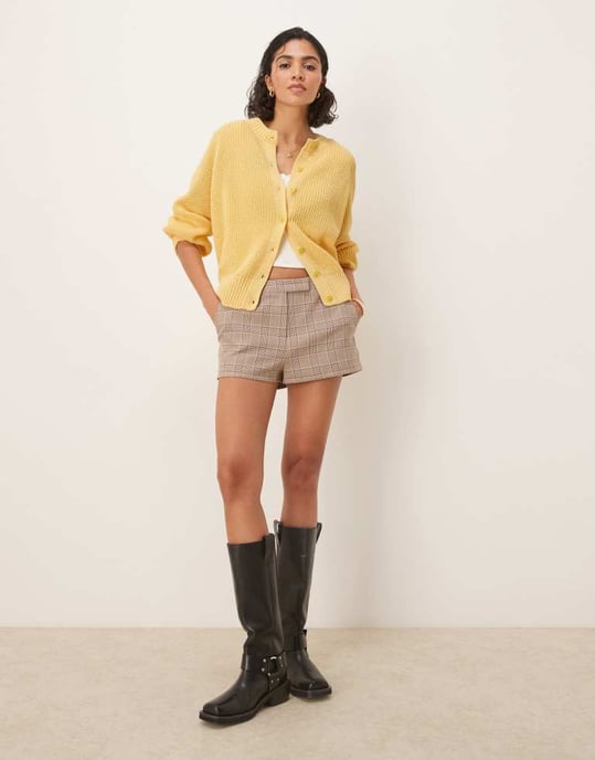 ASOS DESIGN knitted raglan cardigan in buttermilk yellow - Image 3