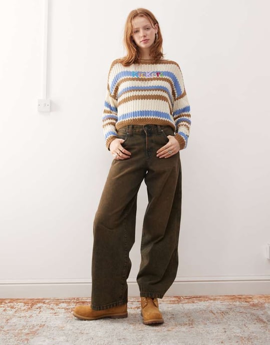Kickers loose fit open knit retro stripe knit - Image 3