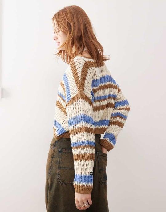 Kickers loose fit open knit retro stripe knit - Image 4