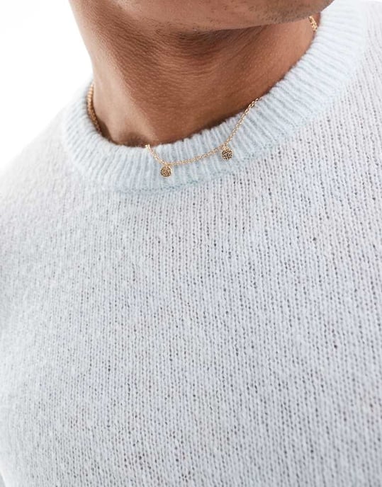 ASOS DESIGN ligthweight brushed knitted jumper in light blue - Image 4
