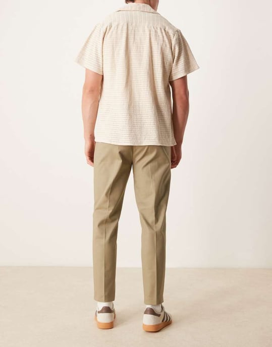 ASOS DESIGN smart tapered bomullschinos i grönt - Image 3