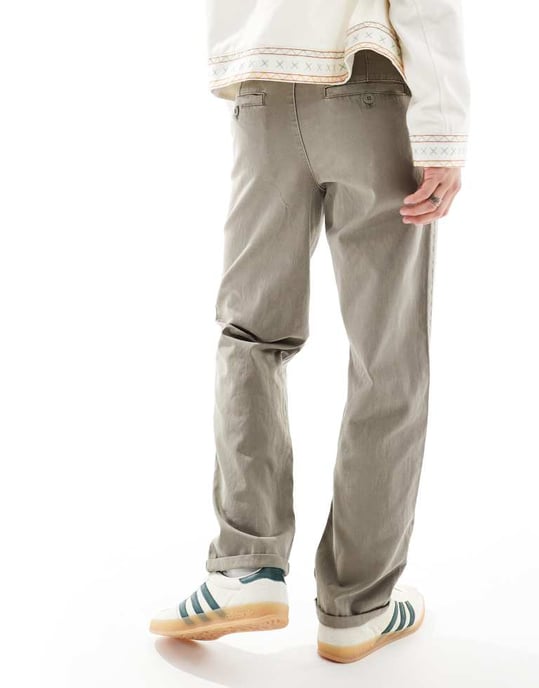 ASOS DESIGN avslappnad chino i tvättad grå - Image 2