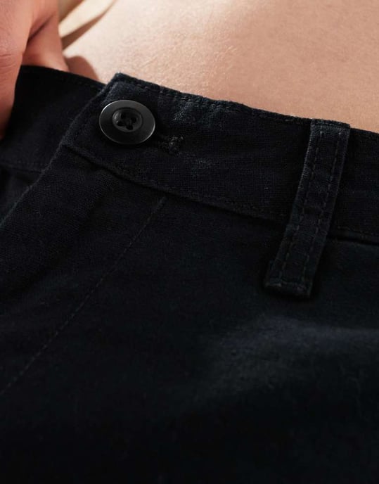 ASOS DESIGN vida linne chinos i svart - Image 3