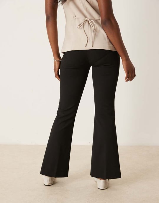 Abercrombie & Fitch low rise bootleg trousers in black - Image 3