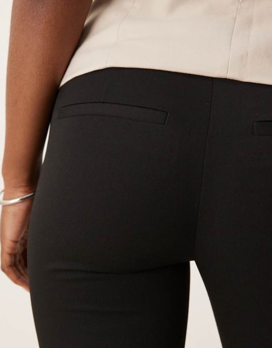Abercrombie & Fitch low rise bootleg trousers in black - Image 4