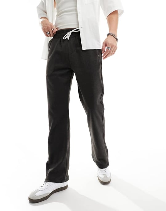 The Couture Club wool look smart joggers in black - Image 1