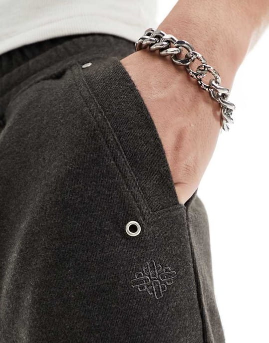 The Couture Club wool look smart joggers in black - Image 2