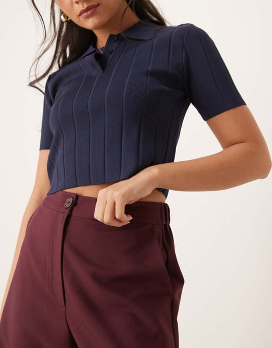 ASOS DESIGN skräddarsydda avslappnade raka byxor i mörk körsbär - Image 4