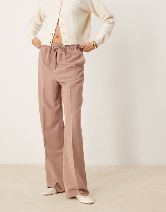 ASOS DESIGN Långa skräddarsydda byxor i mink - Image 2