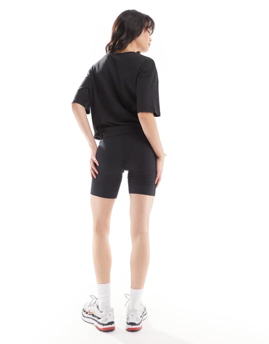 Noisy May ribbad kort leggings-set i svart - Image 3