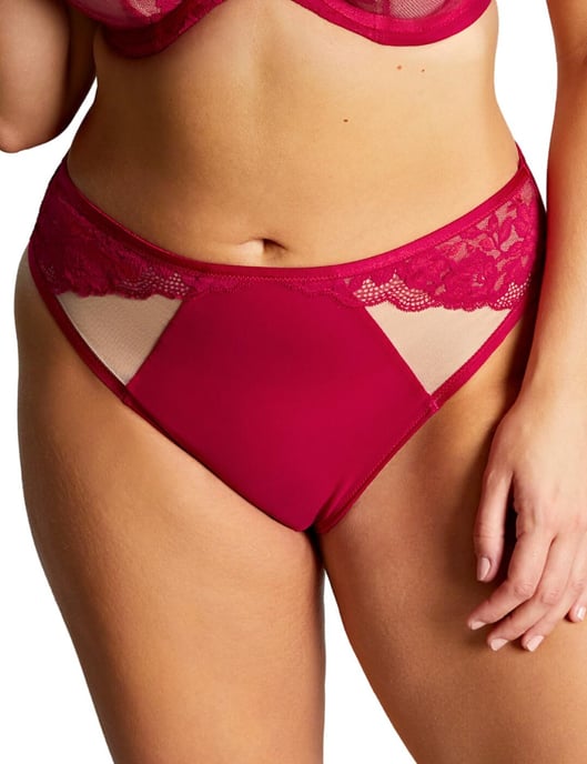 Sculptresse by Panache Josephine High Leg Brief - Magenta/Latte - Image 1