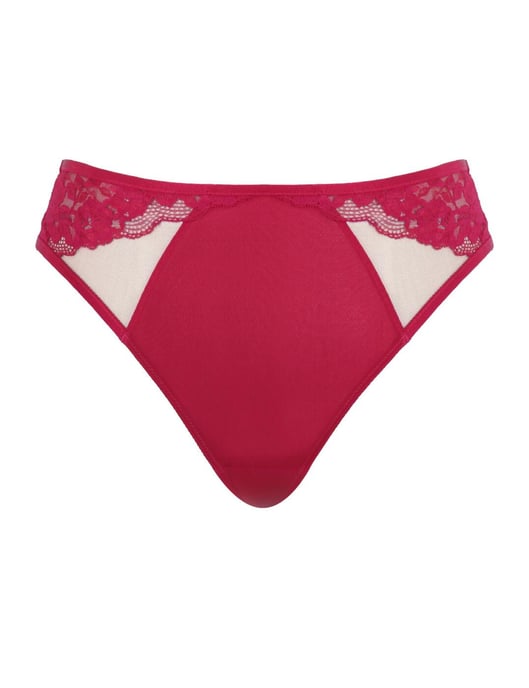 Sculptresse by Panache Josephine High Leg Brief - Magenta/Latte - Image 3